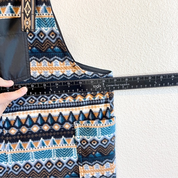 KAVU Pocatello Fleece Bib Overalls S Heritage Winds Fair Isle Nordic Snow Ski - Picture 11 of 15